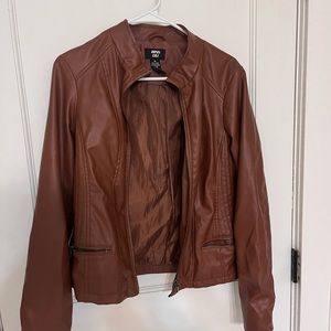 Brown leather jacket